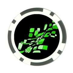 Green Decorative Abstraction Poker Chip Card Guards