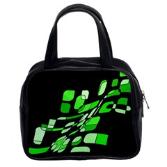 Green Decorative Abstraction Classic Handbags (2 Sides)