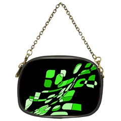 Green Decorative Abstraction Chain Purses (one Side) 