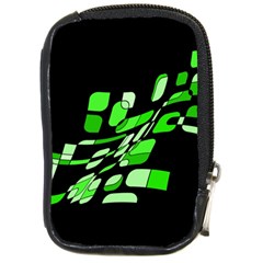 Green Decorative Abstraction Compact Camera Cases by Valentinaart