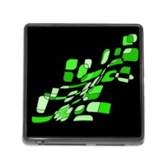 Green Decorative Abstraction Memory Card Reader (square) by Valentinaart