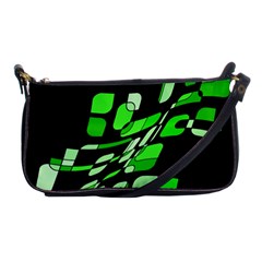 Green Decorative Abstraction Shoulder Clutch Bags