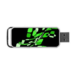 Green Decorative Abstraction Portable Usb Flash (one Side)