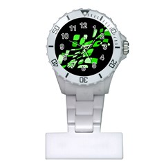 Green Decorative Abstraction Plastic Nurses Watch