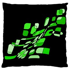 Green Decorative Abstraction Large Flano Cushion Case (two Sides)