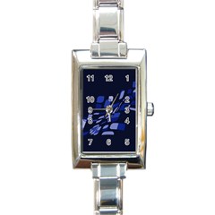 Blue Abstraction Rectangle Italian Charm Watch