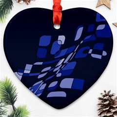 Blue Abstraction Ornament (heart) 