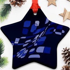 Blue Abstraction Ornament (star)  by Valentinaart