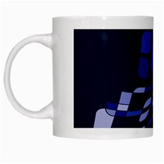 Blue Abstraction White Mugs by Valentinaart