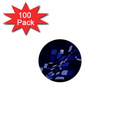 Blue Abstraction 1  Mini Buttons (100 Pack)  by Valentinaart