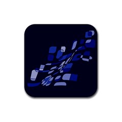 Blue Abstraction Rubber Coaster (square)  by Valentinaart