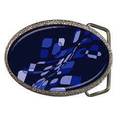 Blue Abstraction Belt Buckles