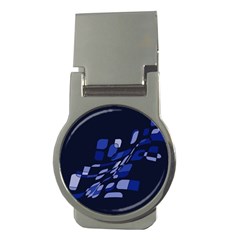 Blue Abstraction Money Clips (round)  by Valentinaart