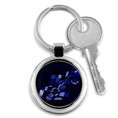 Blue Abstraction Key Chains (round) 