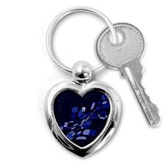 Blue Abstraction Key Chains (heart) 