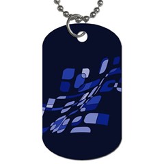 Blue Abstraction Dog Tag (two Sides)