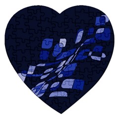 Blue Abstraction Jigsaw Puzzle (heart)