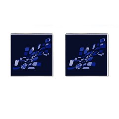 Blue Abstraction Cufflinks (square) by Valentinaart