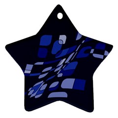 Blue Abstraction Star Ornament (two Sides)  by Valentinaart