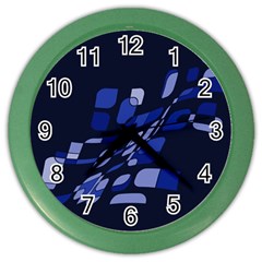 Blue Abstraction Color Wall Clocks