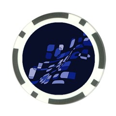 Blue Abstraction Poker Chip Card Guards by Valentinaart