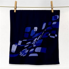 Blue Abstraction Face Towel by Valentinaart