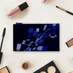 Blue Abstraction Cosmetic Bag (small)  by Valentinaart