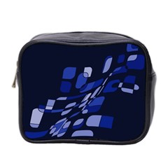 Blue Abstraction Mini Toiletries Bag 2-side