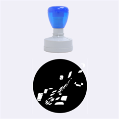 Blue Abstraction Rubber Round Stamps (medium) by Valentinaart