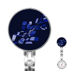 Blue Abstraction Stainless Steel Nurses Watch