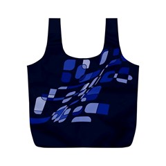 Blue Abstraction Full Print Recycle Bags (m) 