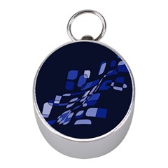 Blue Abstraction Mini Silver Compasses by Valentinaart