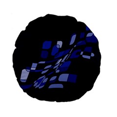 Blue Abstraction Standard 15  Premium Flano Round Cushions