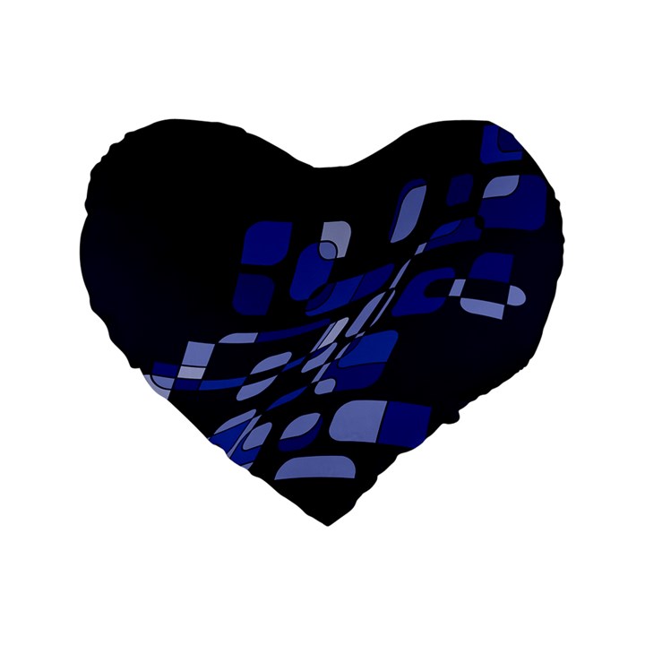 Blue abstraction Standard 16  Premium Flano Heart Shape Cushions