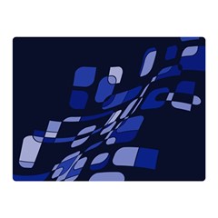 Blue Abstraction Double Sided Flano Blanket (mini)  by Valentinaart