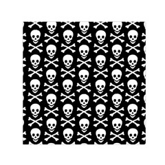 Skull And Crossbones Pattern Small Satin Scarf (square)