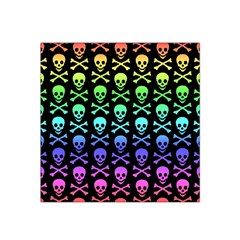 Rainbow Skull And Crossbones Pattern Satin Bandana Scarf