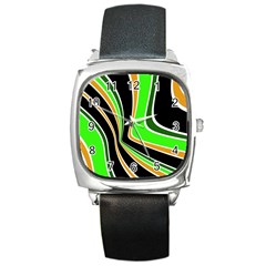 Colors Of 70 s Square Metal Watch by Valentinaart