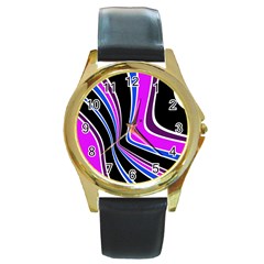 Colors Of 70 s Round Gold Metal Watch by Valentinaart