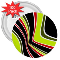 Colors Of 70 s 3  Buttons (100 Pack) 