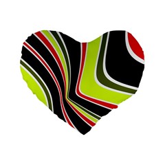 Colors Of 70 s Standard 16  Premium Flano Heart Shape Cushions