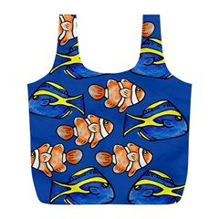 Blue Tang And Clownfish Tropical Ocean  Full Print Recycle Bags (l)  by BubbSnugg