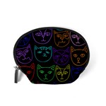 Retro Rainbow Cats  Accessory Pouches (Small)  Back