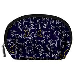 Cat And Moons For Halloween  Accessory Pouches (large) 