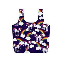 Retro Rainbows And Unicorns Full Print Recycle Bags (s) 