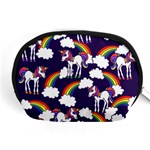 Retro Rainbows And Unicorns Accessory Pouches (Medium)  Front