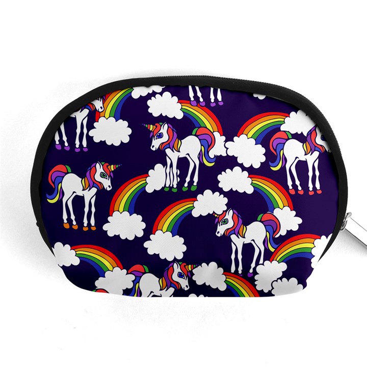 Retro Rainbows And Unicorns Accessory Pouches (Medium) 