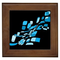 Blue Abstraction Framed Tiles by Valentinaart