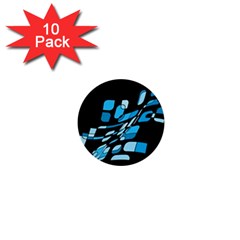 Blue Abstraction 1  Mini Buttons (10 Pack)  by Valentinaart