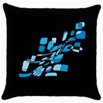 Blue abstraction Throw Pillow Case (Black) Front